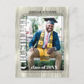 Carte Postale Faire-part vintage de Graduation Rustique (Devant)