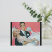 Carte Postale Faire-part Vintage Enregistrer la date ! (Debout devant)