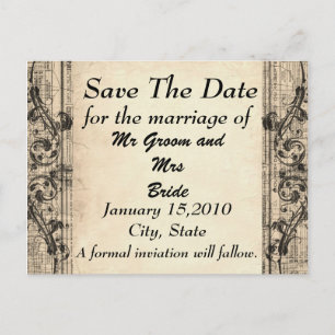 Carte Postale Faire-part Vintage Enregistrer la PostCard du jour