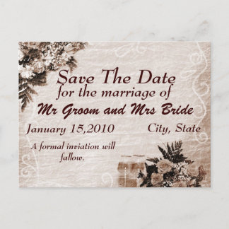 Carte Postale Faire-part Vintage Enregistrer la PostCard du jour