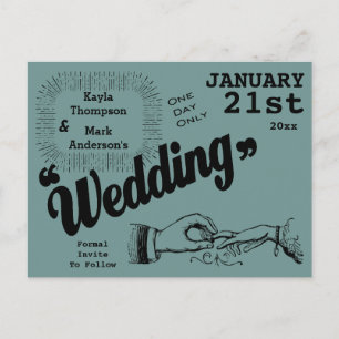 Carte Postale Faire-part Vintage Mariage Production Enregistrer La Date