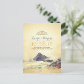 Carte Postale Faire-part vintage plage d'aquarelle enregistrer la date cart (Debout devant)