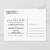 Carte Postale Faire-part Violet manuscrit script photo Enregistrer notre da (Dos)