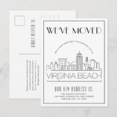 Carte Postale Faire-part Virginia Beach Moderne Deco | Changement d'adresse (Devant / Derrière)