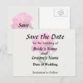 Carte Postale Faire-part Vivid Peony rose (Devant / Derrière)