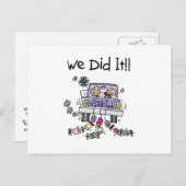 Carte Postale Faire-part Voiture de Mariage mariée (Devant / Derrière)