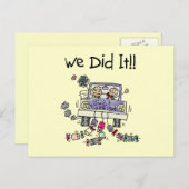 Carte Postale Faire-part Voiture de Mariés (Devant / Derrière)