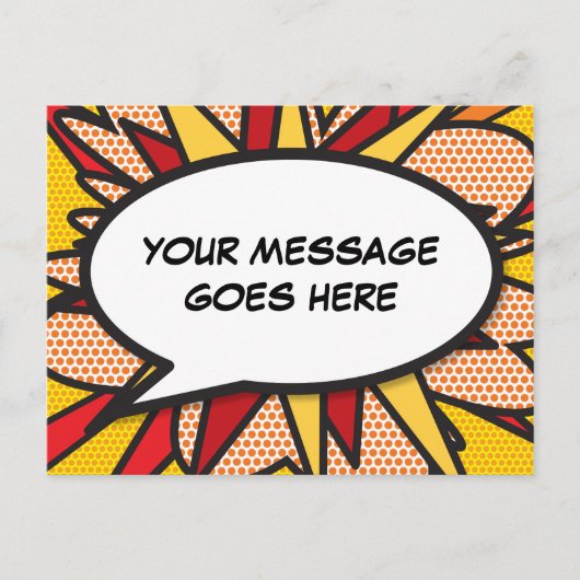 Carte Postale Faire-part Votre bulle de message amusante rétro bande dessin (Devant)