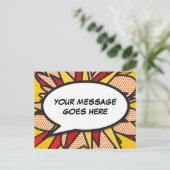 Carte Postale Faire-part Votre bulle de message amusante rétro bande dessin (Debout devant)