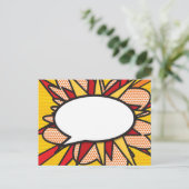 Carte Postale Faire-part Votre bulle de message amusante rétro bande dessin (Debout devant)