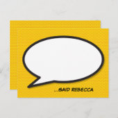 Carte Postale Faire-part Votre bulle de message amusante rétro de bande des (Devant / Derrière)