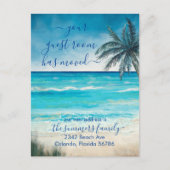 Carte Postale Faire-part Votre chambre d'hôtes a déménagé Océan Mer Plage (Devant)