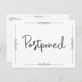 Carte Postale Faire-part Votre événement de fête reporté écriture manuscrit (Devant / Derrière)