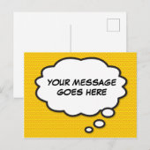 Carte Postale Faire-part Votre Message Bulle de Pensée Amusant Style Comic (Devant / Derrière)