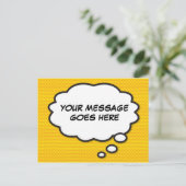 Carte Postale Faire-part Votre Message Bulle de Pensée Amusant Style Comic (Debout devant)