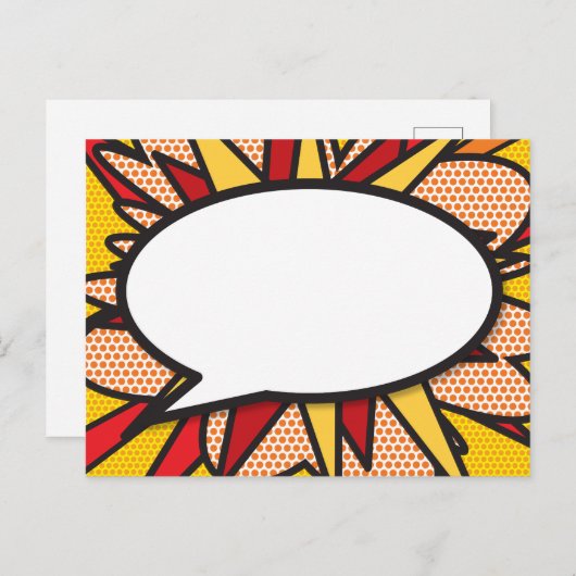 Carte Postale Faire-part Votre message Voix Bubble Amusant Retro Comique Li (Devant / Derrière)