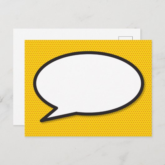 Carte Postale Faire-part Votre message Voix Bubble Amusant Retro Comique Li (Devant / Derrière)