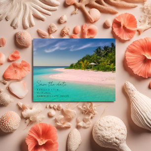 Carte Postale Faire-part Votre photo Budget Beach Mariage Enregistrer la da