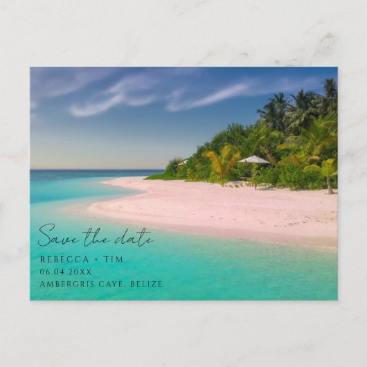 Carte Postale Faire-part Votre photo Budget Beach Mariage Enregistrer la da (Devant)