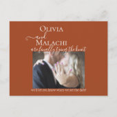 Carte Postale Faire-part Votre photo enfin liée par le nœud Engagement (Devant)