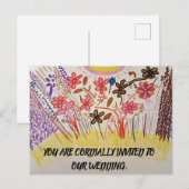 CARTE POSTALE FAIRE-PART VOUS ÊTES CORDIALEMENT INVITÉS À NOTRE MARIAGE. (Devant / Derrière)