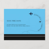 Carte Postale Faire-part Voyage d'avion Destination Mariage photo (Devant)