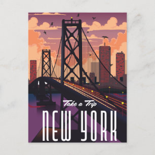 Carte Postale Faire-part Voyage vers New York