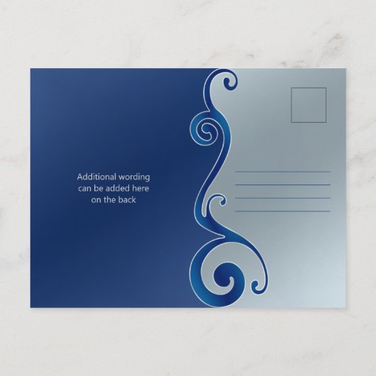 Carte Postale Faire-part Water & Paua Shell inspiré Enregistrer la date Car (Dos)