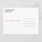 Carte Postale Faire-part Wedding Save The Date Orange Burgundy Tree Heart (Dos)