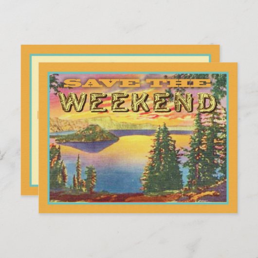 Carte Postale Faire-part Week-end Enregistrer la date (Devant / Derrière)