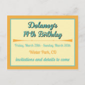 Carte Postale Faire-part Week-end Enregistrer la date (Dos)