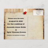 Carte Postale Faire-part Western Save the Date Wedding Cards (Dos)