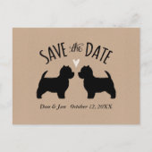 Carte Postale Faire-part Westie Silhouettes Mariage Enregistrer la date (Devant)
