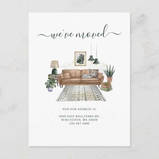 Carte Postale Faire-part We've Moved Address Notice Chic Moving (Devant)