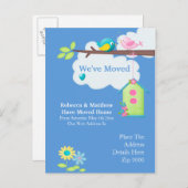 Carte Postale Faire-part Weve Moved Maison Oiseau et arbre (Devant / Derrière)
