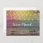 Carte Postale Faire-part We've moved New address rustic lights design (Devant / Derrière)