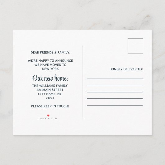 Carte Postale Faire-part We've Moved Whimsical Winter House Change Address (Dos)