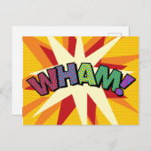 Carte Postale Faire-part WHAM Fun Retro Comic Book Pop Art (Devant / Derrière)