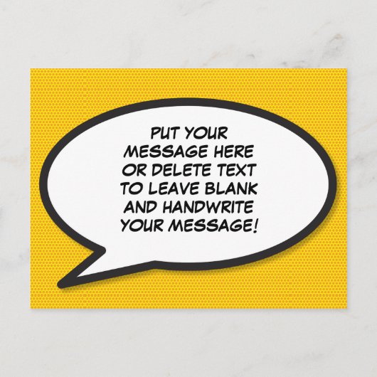 Carte Postale Faire-part WHAT Votre Message Voix Bubble Fun Retro (Dos)