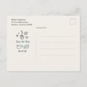 Carte Postale Faire-part Whimsical Funky Hand Drawn Save The Date (Dos)