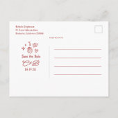 Carte Postale Faire-part Whimsical Funky Hand Drawn Save The Date (Dos)