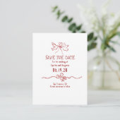 Carte Postale Faire-part Whimsical Funky Hand Drawn Save The Date (Debout devant)