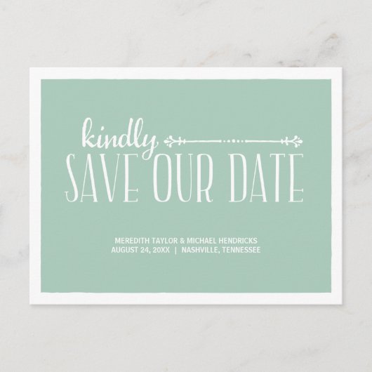 Carte Postale Faire-part Whimsical Rustic Enregistrer la date (Devant)