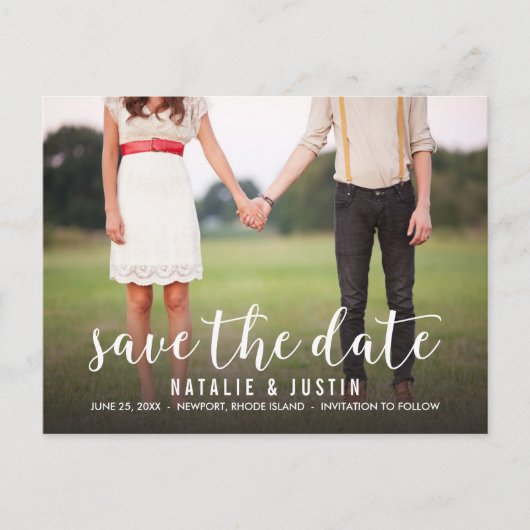 Carte Postale Faire-part Whimsy Photo Enregistrer la date de l'annonce (Devant)