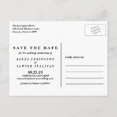 Carte Postale Faire-part White Lovely Calligraphy Photo Enregistrer la date (Dos)