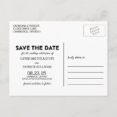 Carte Postale Faire-part White Rustic Script Photo Enregistrer Notre Date C (Dos)