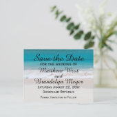 Carte Postale Faire-part White Sand Beach Ocean Waves Save the Date Mariage (Debout devant)