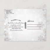 Carte Postale Faire-part White Sparkle Winter Wonderland Enregistrer la dat (Dos)