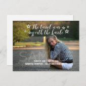 Carte Postale Faire-part White Tassel Worth Hassle Photo Graduation (Devant / Derrière)