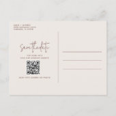 Carte Postale Faire-part Wildlfower Boho Mariage QR Code Enregistrer la dat (Dos)